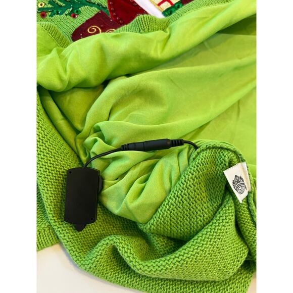 NWT Quacker Factory Santa's Reindeer Light Up Christmas Sweater Womens 2X TESTED - Picture 13 of 16